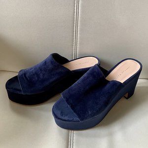 Loeffler Randall Navy Blue Suede Mules